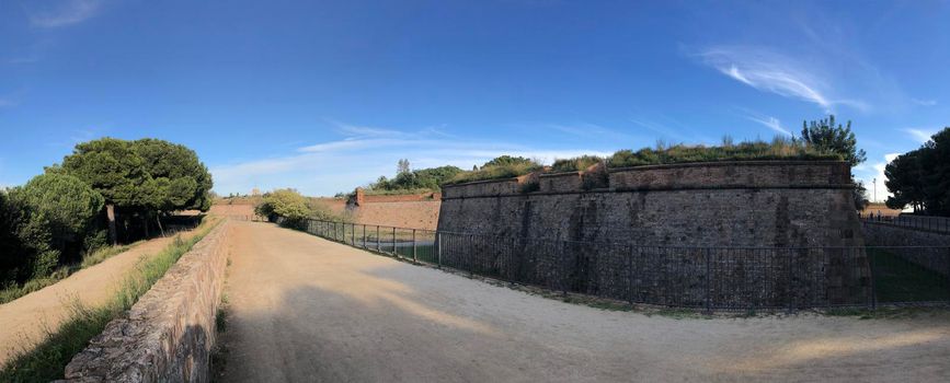 Panorama from Montjuïc Castle in Barcelona Spain