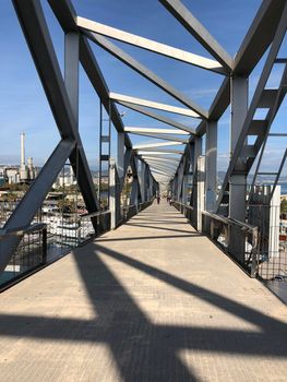 Bridge over the Port Forum in Barcelona, Spain