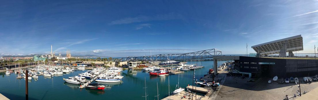 Panorama from the Port Forum in Barcelona, Spain