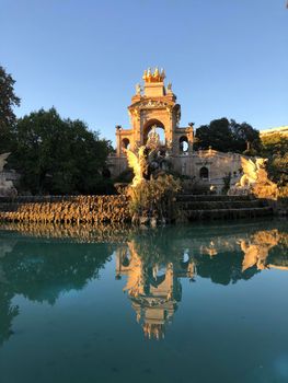 Cascada Monumental in Ciutadella Park in Barcelona Spain