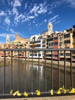 The Onyar river in Girona, Spain