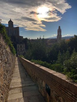 City wall of Girona Spain