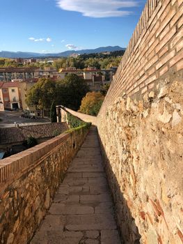 City wall in Girona, Spain