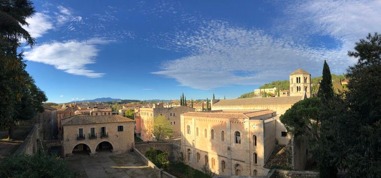 Panorama from the Sant Pere de Galligants Monastery in Girona, Spain