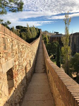 The city wall of Girona in Spain