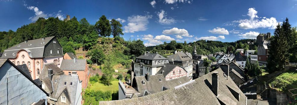 Panorama from the town Monschau in Germany 
