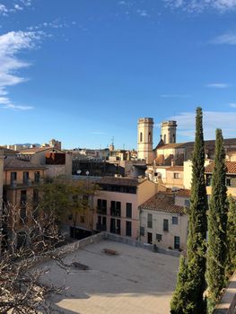 View from the city wall of Girona in Spain