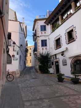 Street in the old town of Sitges, Spain