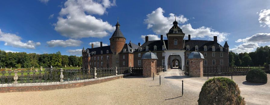 Wasserburg Anholt castle panorama in Munsterland, Germany