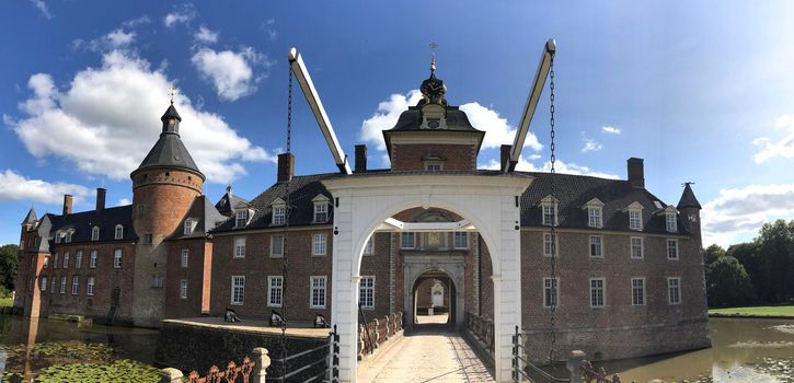 Wasserburg Anholt castle panorama in Munsterland, Germany