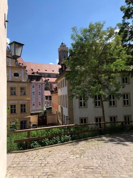 Old town of Bamberg with the Obere Pfarre church in the background