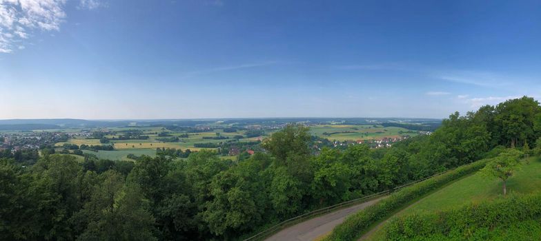 Scenic panorama view from the Altenburg Castle in Bamberg Germany