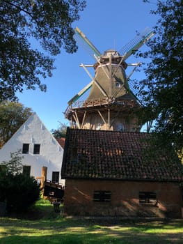 Windmill in the city park in Emden, Germany