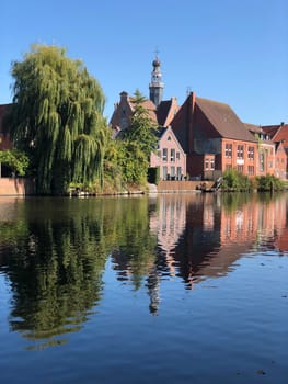 Canal around the old town of Emden, Germany