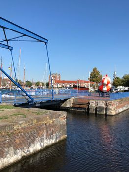 Bridge at the old inland port in Emden, Germany