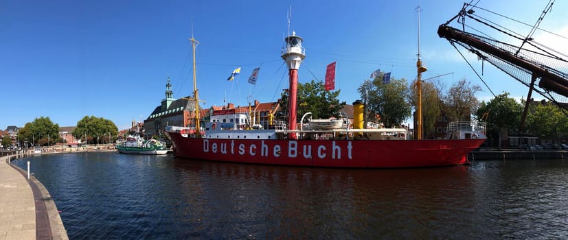 Panorama from the dock 'Ratsdelft' in Emden Germany