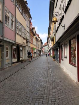 The Krämerbrücke street in Erfurt, Germany