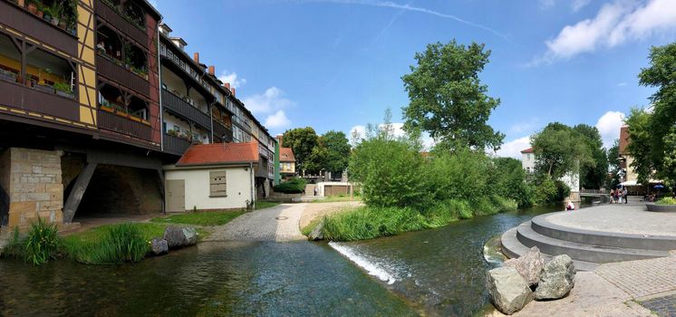 Panorama from the Krämerbrücke in Erfurt, Germany