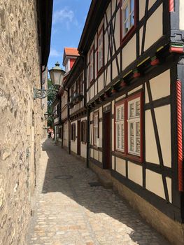 Timber frame houses in the old town of Erfurt Germany