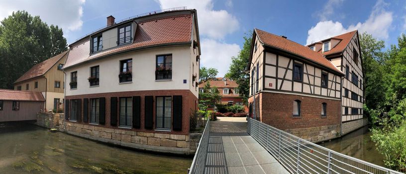 Panorama from a canal in Erfurt, Germany