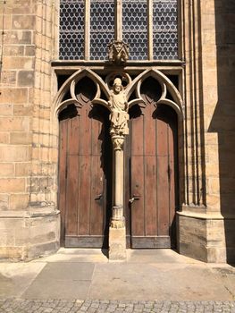 Door at the St. Severi church in Erfurt, Germany