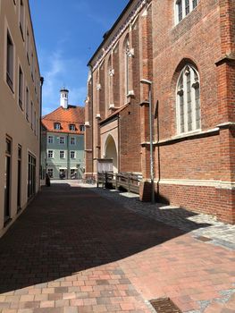 Street in the old town of Landshut Germany