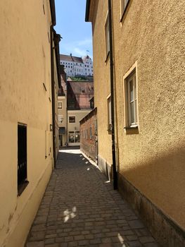 Alley in the old town of Landshut Germany