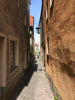 Alley in the old town of Regensburg, Germany