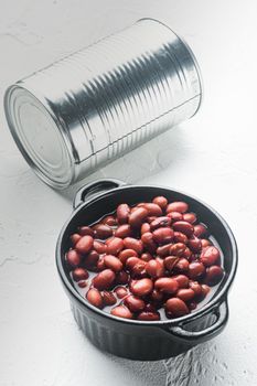 Red beans canned food, on white background
