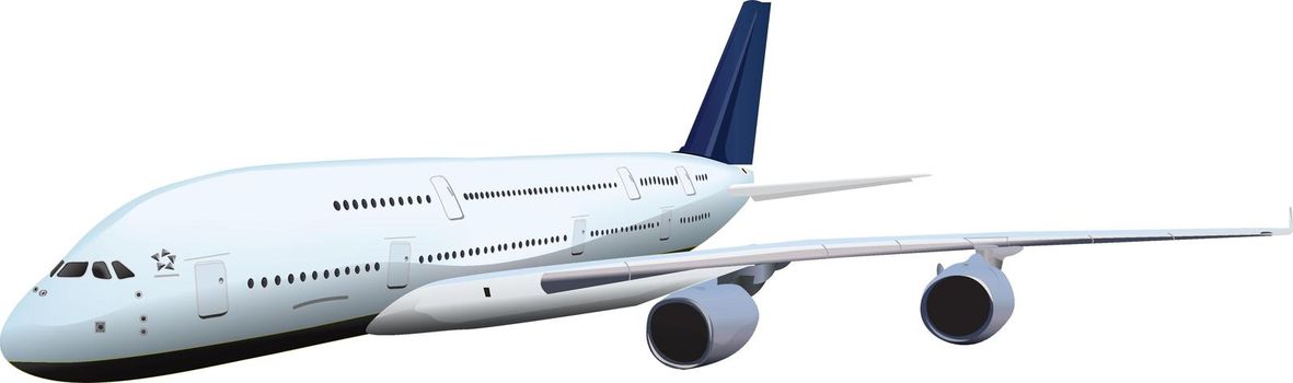 passenger plane vector illustration isolated. Global traveling concept