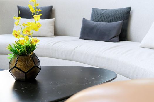 detail of modern living room, interior decoration