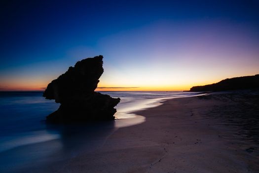 The idyllic Number Sixteen Beach at sunset in Rye, Victoria, Australia