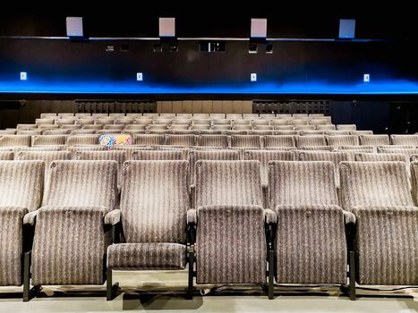 Interior of old cinema hall of old studio cinema