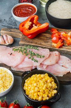 Mexican food. Cuisine of South America. Traditional ingredient, on gray background