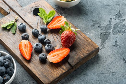 Fresh summer berrie, on gray background