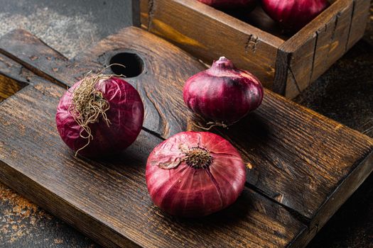 Purple Onion, on old dark rustic background