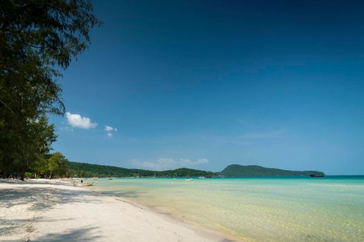 Saracen Bay tropical paradise beach in Koh Rong Samloen island in Cambodia