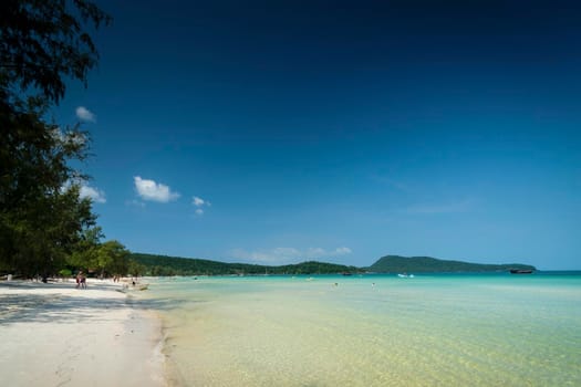 Saracen Bay tropical paradise beach in Koh Rong Samloen island in Cambodia