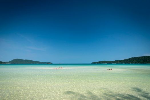 Saracen Bay tropical paradise beach in Koh Rong Samloen island in Cambodia