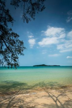 Long Beach on Koh Ta Kiev paradise island near Sihanoukville Cambodia