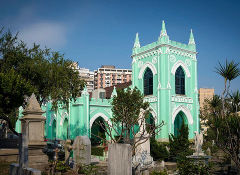 Saint Michael landmark portuguese colonial style church in macau city china