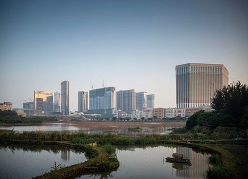 cotai strip casino resorts skyline view from taipa in macau china