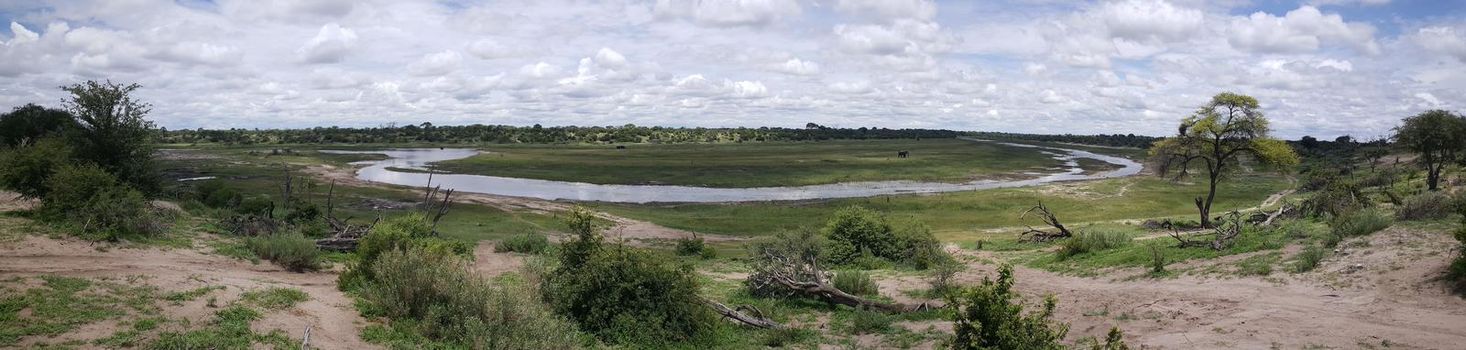 Panorama from Makgadikgadi Pans National Park in Botswana