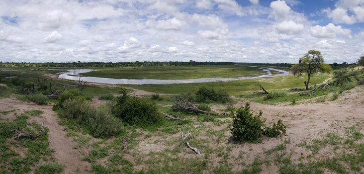 Panorama from Makgadikgadi Pans National Park in Botswana