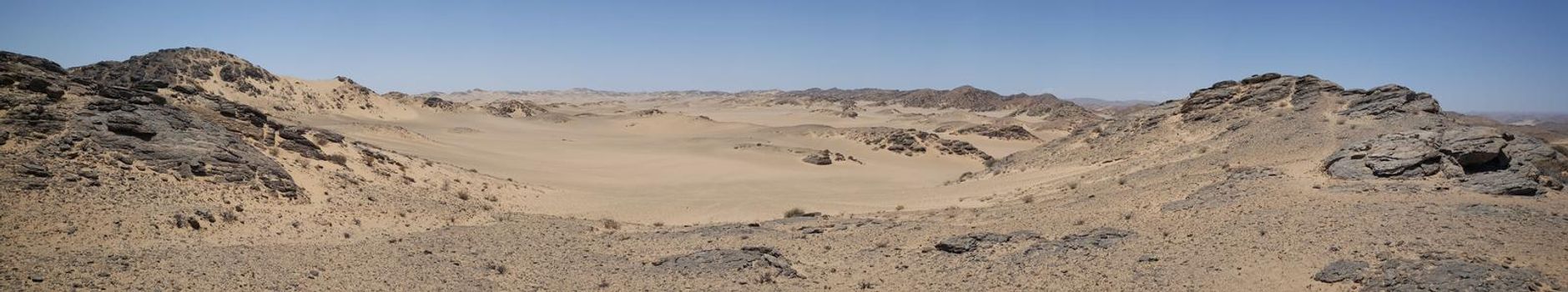 Panorama from skeleton coast landscape in Namibia