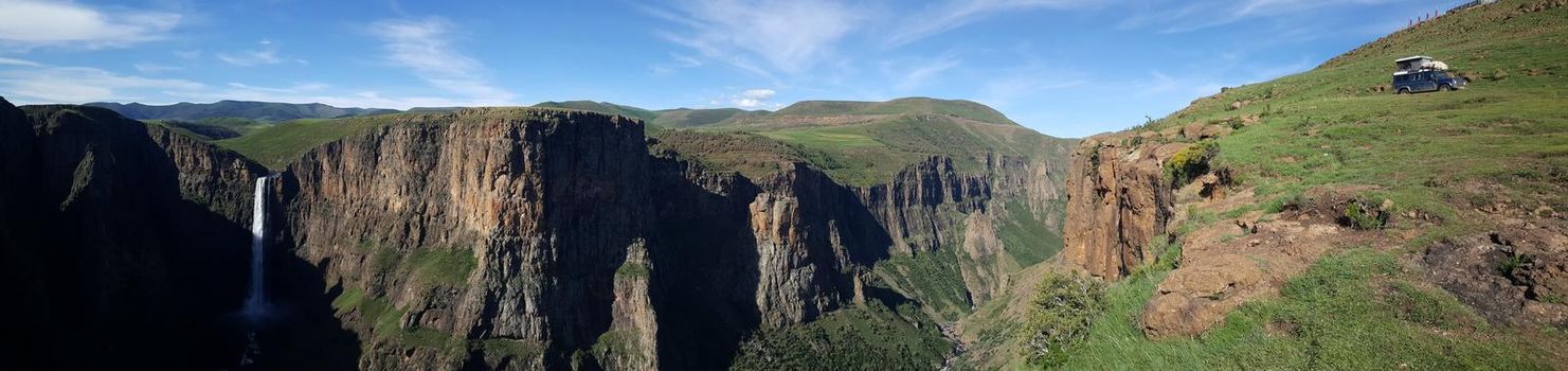 Panoramic scenery of the Maletsunyane Falls in Lesotho Africa