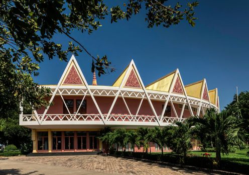 Chaktomuk Conference Hall architecture landmark building in phnom penh city cambodia