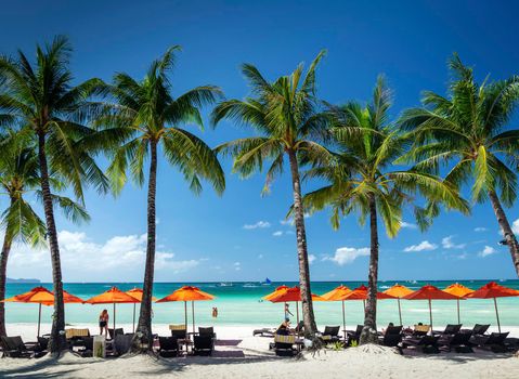 station 2 beach main area of boracay tropical paradise island philippines