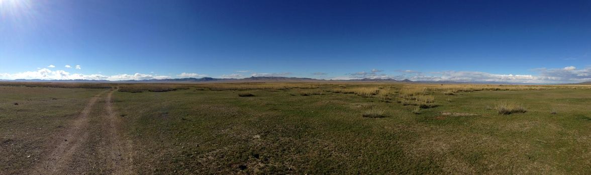 Road through the countryside of Mongolia