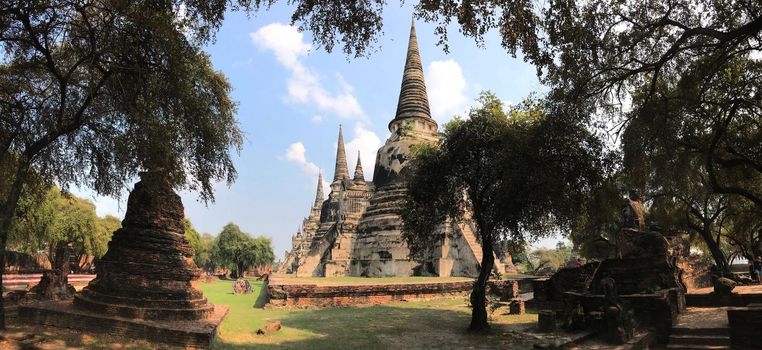 Panorama from the Wat Phra Sri Sanphet the most important temple in the Ayutthaya Kingdom, Thailand